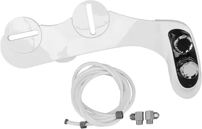 Imagen del producto de Adaptador para bidé - Ducha para inodoro - Higiene personal - Dos boquillas - 45 x 22 x 10 cm - Blanco