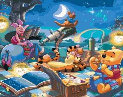Obrázok produktu pre Maľba podľa čísel Maľba-Pooh a Disneyho hviezdy 50x40cm