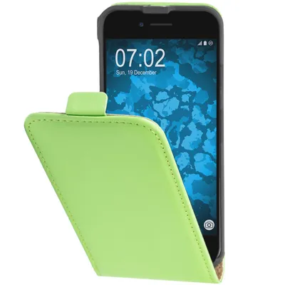 Produktbild von PhoneNatic Kunst-Lederhülle kompatibel mit Apple iPhone 7 / 8 / SE 2020 - Flip-Case grün + 2 Schutzfolien