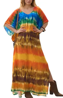 Produktbild von Solidchoice - Langer, böhmischer Kaftan-Maxikleid, ideal für Strandoutfits