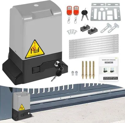 Immagine prodotto di Porta garage elettrica da 750W - Cancello scorrevole automatico per ingressi e cancelli - peso massimo: 1600 kg