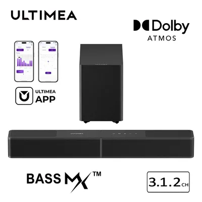 Produktbild von ULTIMEA Poseidon M70 - Soundbar für TV, 3.1.2 Dolby Atmos, kabelloser 5,25" Subwoofer, HDMI eARC, Bluetooth® 6.0, 312 W Spitzenleistung
