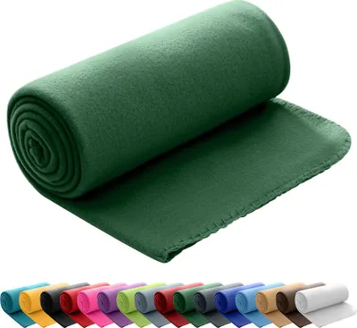 Produktbild von Polar Fleecedecke 130x160 OEKO-TEX ca. 400g Gewicht, mit Antipilling & Kettelrand - Farbe dunkelgrün