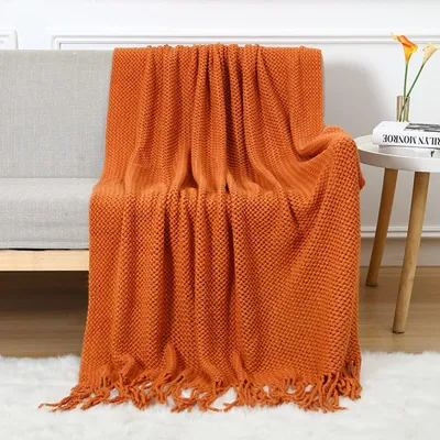Immagine prodotto di Coperta all'uncinetto con frange, stile nordico