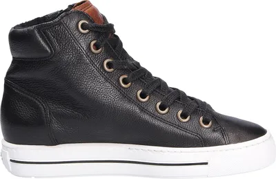 Imagen del producto de Botas de mujer Paul Green, estilo botín, con cremallera y cordones, color negro, para uso casual