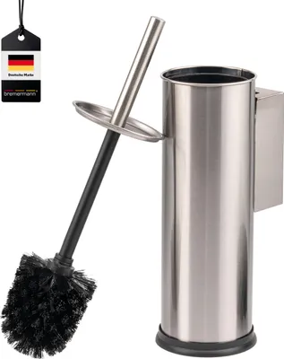 Produktbild von bremermann WC-Garnitur inkl. Wandhalterung, WC-Bürstenhalter, Toilettenbürstenhalter, rund aus Edelstahl