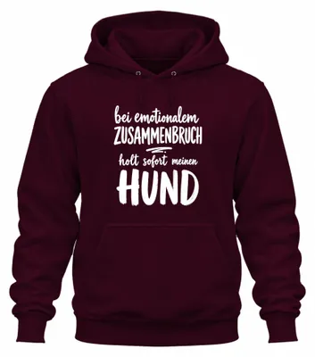 Productafbeelding van Bij een emotionele inzinking: Statement-trui met sarcasme-opdruk, hoodie, bordeauxrood, maat M