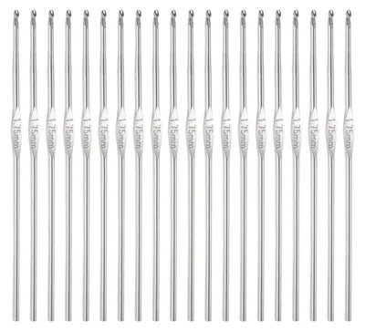 Productafbeelding van Haaknaalden van roestvrij staal - Set van 20 stuks - Geschikt voor breien en handwerken - 1,75 mm