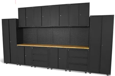 Produktbild von HBM Premium modulares Werkstattsystem, 16-teilig, matt schwarz