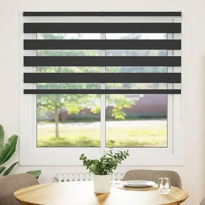 Obrázek produktu pro vidaXL Dvojitá roletka, černá, 140 x 100 cm, šířka látky 135,9 cm, polyester