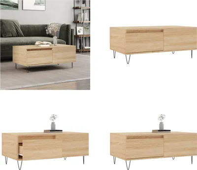 Produktbild von vidaXL Couchtisch Sonoma Eiche 90x50x36,5 cm Holzwerkstoff - Couchtisch - Couchtische - Beistelltisch - Sofatisch