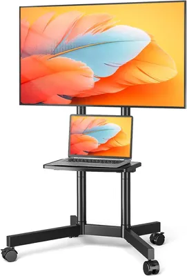 Produktbild von Mobile TV Stand - Mobile TV Halterung - Flexible Platzierung - Höhe einstellbar - 32-70 Zoll - Schwarz