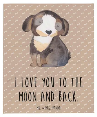 Produktbild von Mr. & Mrs. Panda Decke Hund Entspannen - Hundeglück - Geschenk, Süß, Bettüberwurf, Liebe, Bettdecke, Kuscheldecke, Tagesdecke, Plaid, Sprüche, Entspannt