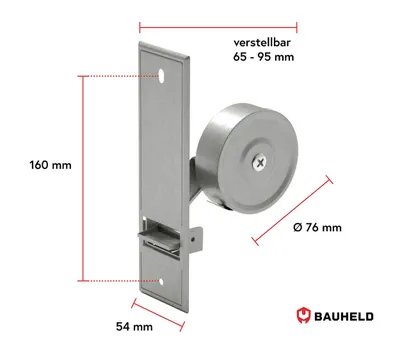 Produktbild von BAUHELD Rolladen-Gurtwickler Unterputz Maxi, 23mm Gurtbreite, 160mm Lochabstand, mit Abdeckplatte, Stahl/Kunststoff, Weiß