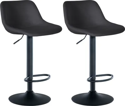 Produktbild von 2er Set Barhocker Loft Samt schwarz