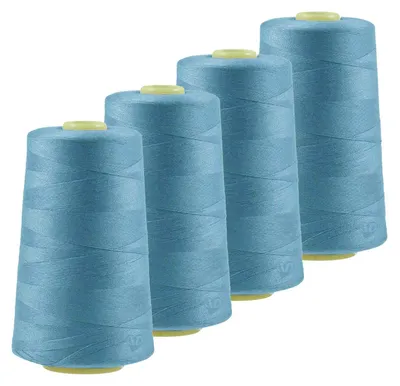 Produktbild von 4 x 4572m Qualitäts Overlock-Garn Overlock-Nähgarn Farbe 781 - 820, Farbe:A818 steinblau