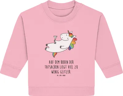 Produktbild von Mr. & Mrs. Panda Organic Baby Pullover Einhorn Cocktail 6. - 12. Monat - Baumwolle Pink - Geschenk, Einhörner, Bullover, Geburtstag, Caipirinha, Unicorn, Spruch, Spaß