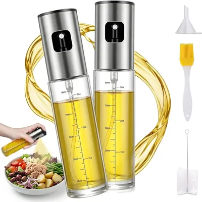 Produktbild von Ölsprüher 100 ml, Edelstahl und Glas, mit Skala und Trichter, für Küche