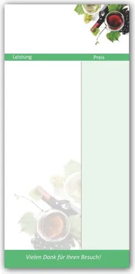 Produktbild von Kellnerblöcke-Set (Wein Motiv, 100 Stück) - Premium Kellnerblöcke mit je 100 Blatt pro Block. Für Gastronomie / Restaurant / Gaststätte / Kneipe / Café / Getränke