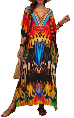 Produktbild von Solidchoice - Bunte, im Boho-Stil gestaltete Strandkleid für den Sommer