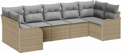 Obrázok produktu pre vidaXL Záhradný nábytok Béžový Poly-rattan