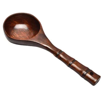 Produktbild von Handgeschnitzter hitzebeständiger Holzlöffel im japanischen Stil, Bambus, langer Griff, Reislöffel, Küchenhelfer