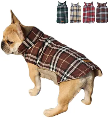 Produktbild von Hundemantel Hundejacke für Hunde Welpen, Gepolstert Puffer Umkehrbares Design Weste Regenmantel, Braun, XXL (Brust: 68-80cm, Rücken: 46cm)