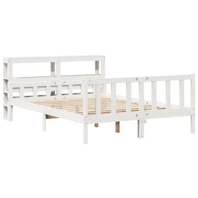 Produktbild von Massivholzbett ohne Matratze Weiß 150x200 cm Kiefernholz