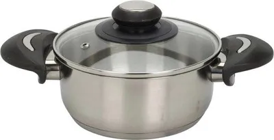 Immagine prodotto di Indimenticabile pentola in acciaio inossidabile con coperchio in vetro, 1,4 l / 16 x 13 cm, pentola versatile con manici, ideale per pasta, zuppe, salse e patate, adatta a tutte le fonti di calore, lavabile in lavastoviglie