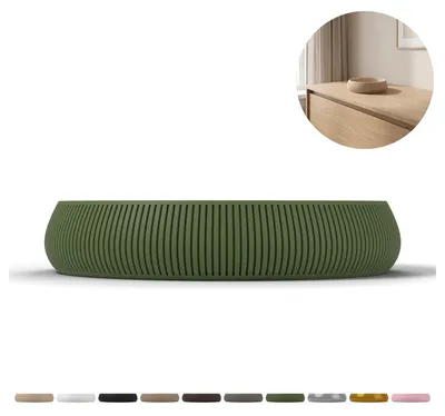 Obrázek produktu pro Miska na klíče Japandi Ø 17,6 cm, výška 3,5 cm, PLA, na drobnosti – Olivová