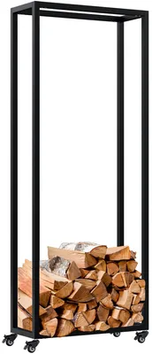Imagen del producto de Soporte para leña Holzlagerung Hilta – Estante para leña con ruedas | Color: | Dimensiones: 60x25x150 cm