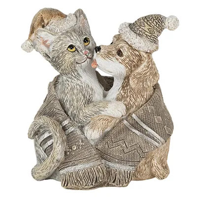Produktbild von Clayre & Eef Figur Tiere 8x5x9 cm Grau Beige Polyresin Tiere