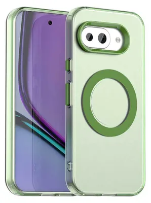 Produktbild von Magnetisch Hülle für Google Pixel 9A, Schlank Durchscheinend Matt Stoßfest Handyhülle Grün
