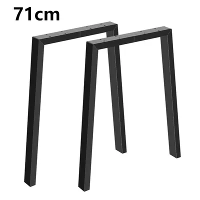 Two black U-shaped metal table legs are shown against a white background.