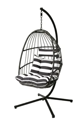 Zdjęcie produktu dla Wiszący Fotel Huśtawka Ogrodowa Kokon Huśtawka Kosz Bocianie Gniazdo Boho Jednoosobowa
