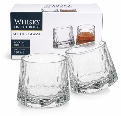 2 Whiskygläser On the Rocks, 180 ml, Glas, 6,8 x 8 x 7,3 cm