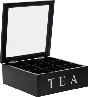 Obrázek produktu pro Home Elements HOME ELEMENTS, Box na čaje s devíti přihrádkami, černý