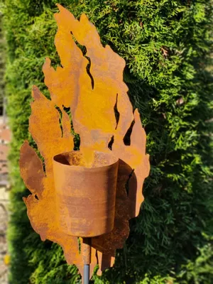 Produktbild von Edelrost Gartenfackel Riss-Segel
