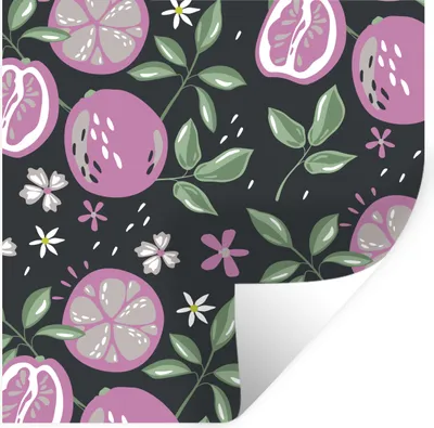 Produktbild von MuchoWow® Wandtattoo Wandsticker Wandaufkleber Sommer - Blumen - Rosa 30x30 cm Selbstklebend und Repositionierbar - Repositionierbar - Wasser abweisend