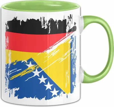 Produktbild von Bosnien Und Herzegowina Deutschland Flagge Halb Deutscher Halb Bosnier Fußball Germany 2024 Europa Bosnia And Herzegovina (Grün)