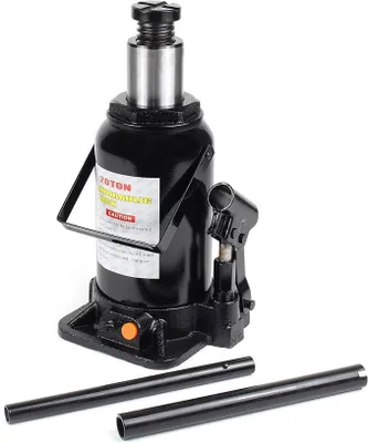 Productafbeelding van Hydraulische flessenkrik, 20 ton, zuigerkrik met vertragingsfunctie, autokrik, hefhoogte 244-449 mm
