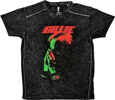 Image de Billie Eilish Hands Face Snow Wash Noir XL T-shirt