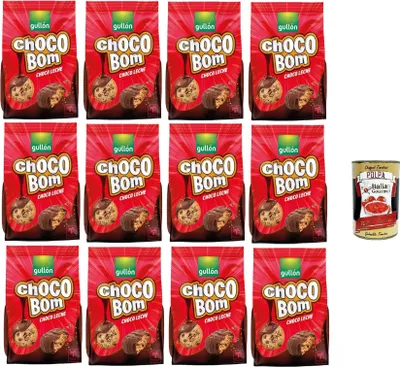 Produktbild von Gullon Choco Bom Milk Chocolate Cookies Milchschokoladenkekse 12x 200 g+ Italian Gourmet polpa 400g