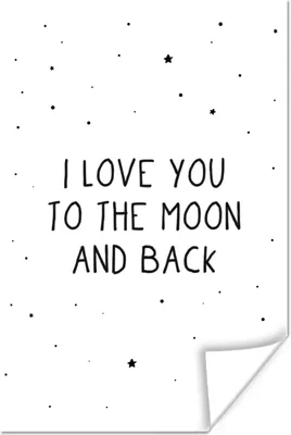 Produktbild von MuchoWow® Poster Zitate - Ich liebe dich bis zum Mond und zurück - Baby - Liebe - Sprichwörter 80x120 cm - Papierdruck
