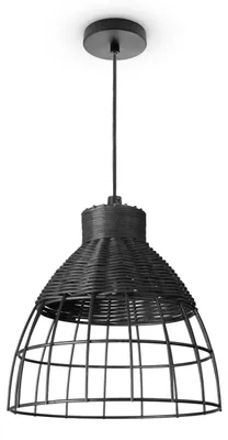 Produktbild von Rattan Pendelleuchte Wohnzimmer Tischleuchte Boho Käfig Lampe Nachttisch Metall