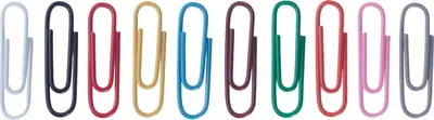 Produktbild von Briefklammern 26mm kunststoffüberzogen farbig sortiert VE=10x300 Stück