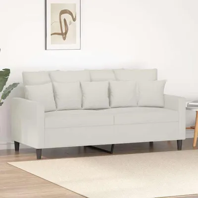 Image de canapé 2 places crème 140 cm velours