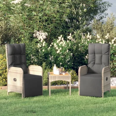 Produktbild von Leżak ogrodowy z poduszką 2 szt. Poli rattan szary