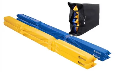Produktbild von Dönges Pferdegasse 4er Set Softstangen Bodenarbeit 300x17x10cm Gelb Blau Tasche