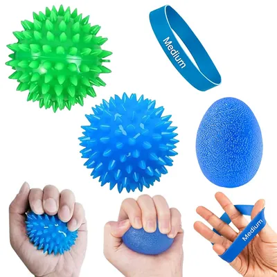 Productafbeelding van 4 Stuks Antistressballen en Handtrainer Set voor Kracht en Flexibiliteit